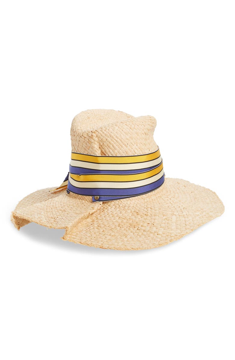 Lola Hats First Aid Striped Band Straw Hat, Alternate, color,