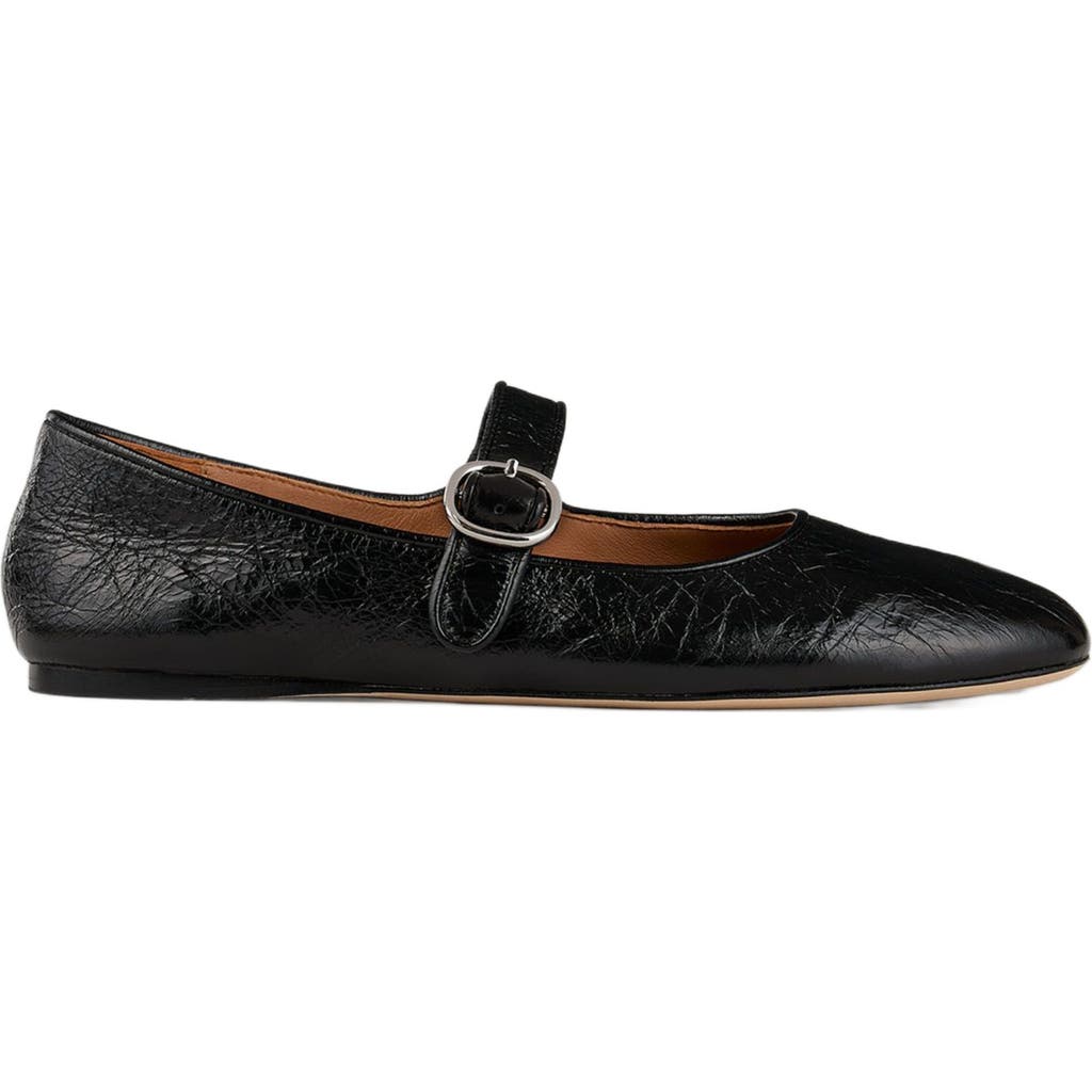 Sandro Leather Ballet Flats In Black