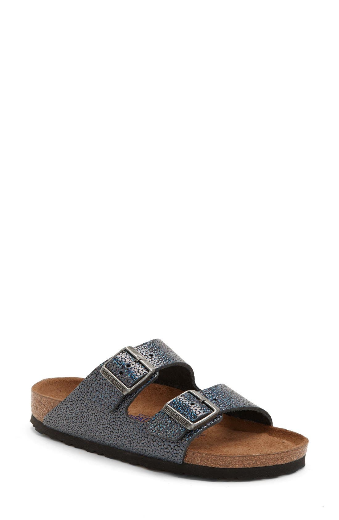Birkenstock 'Arizona' Soft Footbed Textured Leather Sandal, Main, color, 