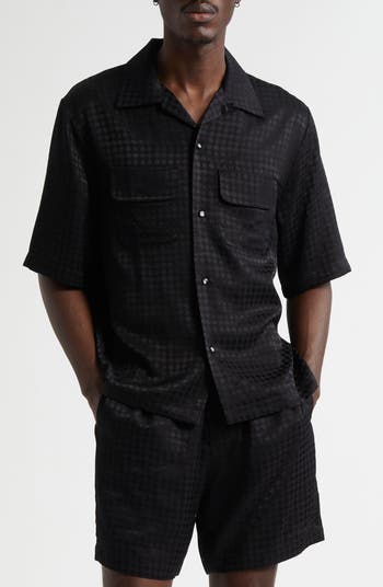 Tシャツ・カットソー AMIRI MA QUAD JACQUARD CAMP SHIRT (AMSTCA1070 ALABASTER) AMIRI MA Quad Jacquard Camp Shirt | Nordstrom