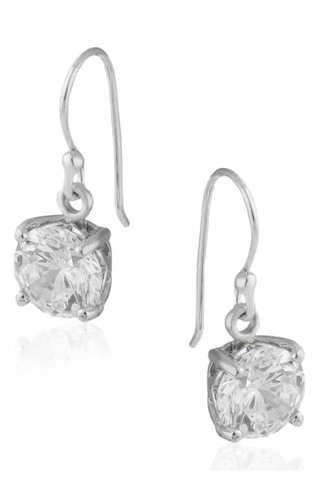 JARDIN Round Cubic Zirconia Drop Earrings