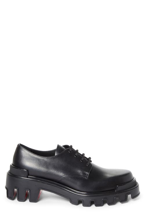 Christian Louboutin Trott Dune Uomo Lugged Plain Toe Derby In Black