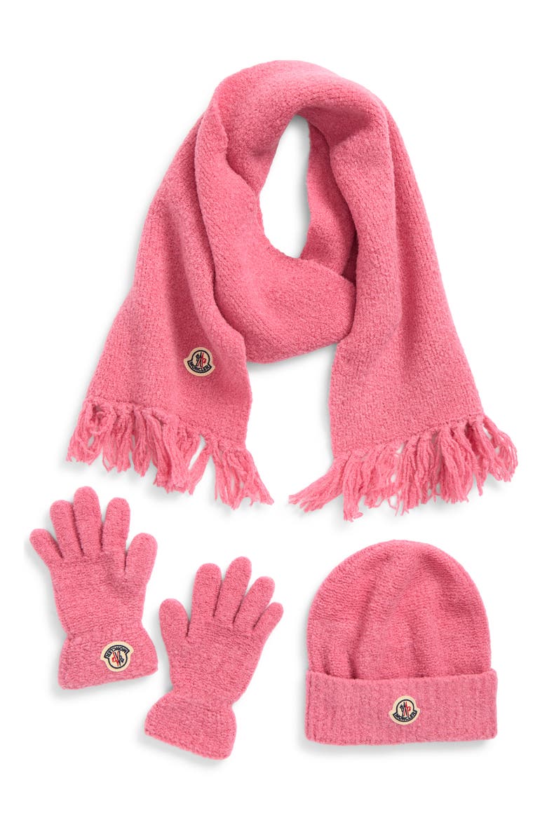 Kids' Beanie, Gloves & Scarf Set, Main, color, PINK