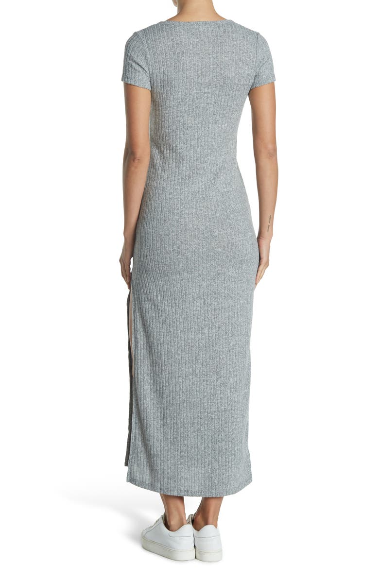 Velvet Torch V-Neck Ribbed Knit Maxi Dress, Alternate, color, 