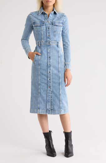 7 For All Mankind Long Sleeve Denim Shirtdress