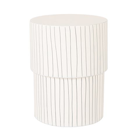 Striped Cylindrical Accent Table