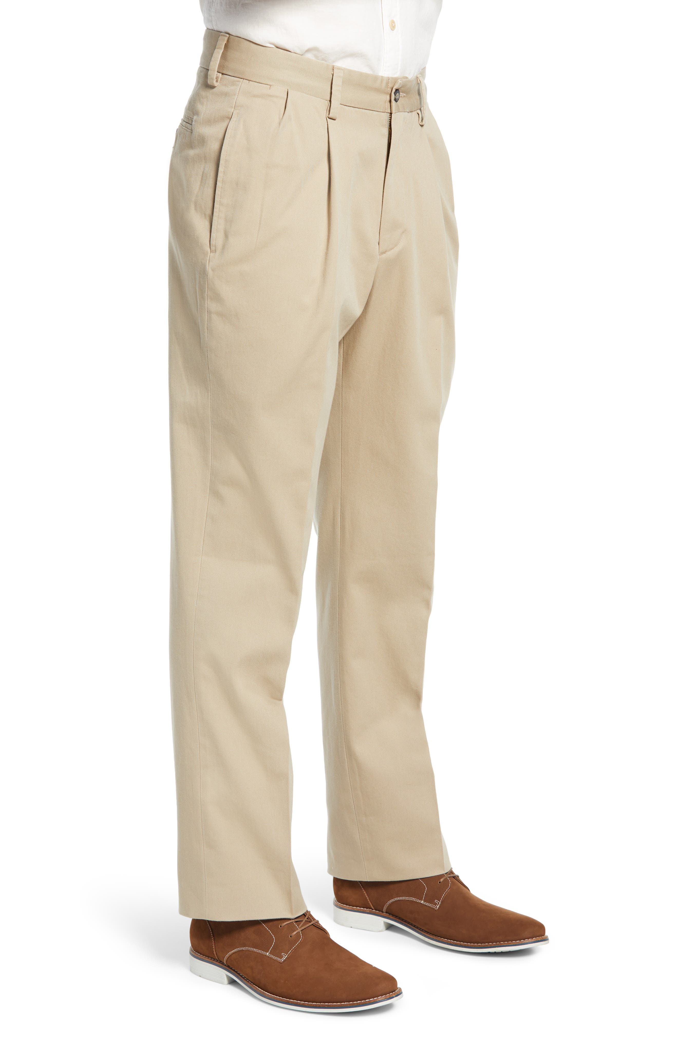 Berle Charleston Khakis Pleated Chino Pants (Men) | Nordstrom