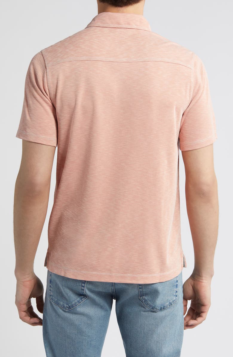 Johnston & Murphy Vintage Slub Jersey Polo, Alternate, color, Peach