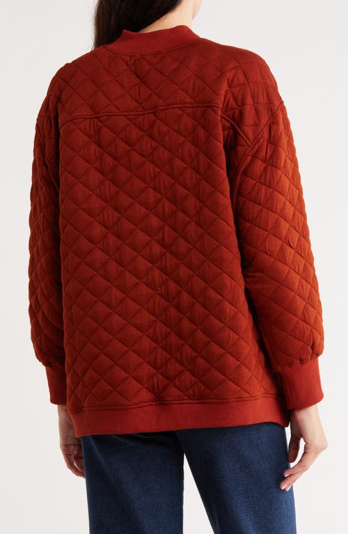Bluegrey Quilted Cotton Blend Cardigan Sweatshirt In Orange