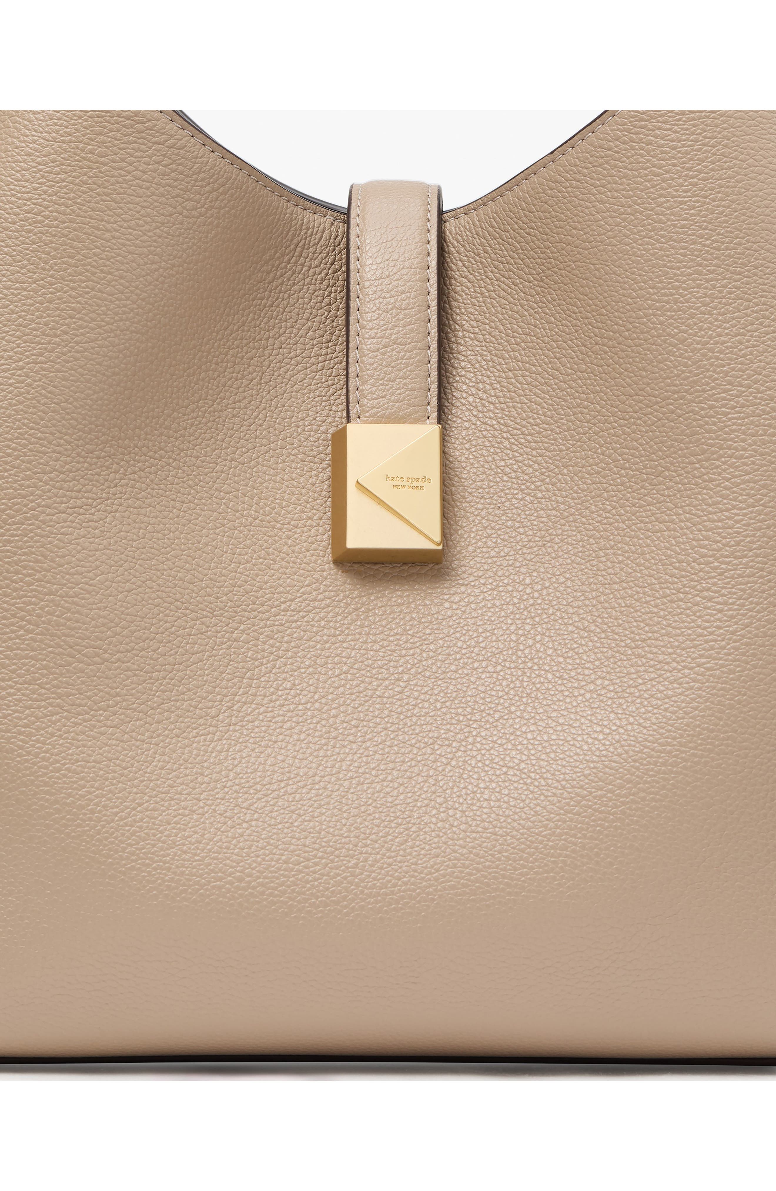 deco pebbled leather shoulder bag, Alternate, color, TIMELESS TAUPE