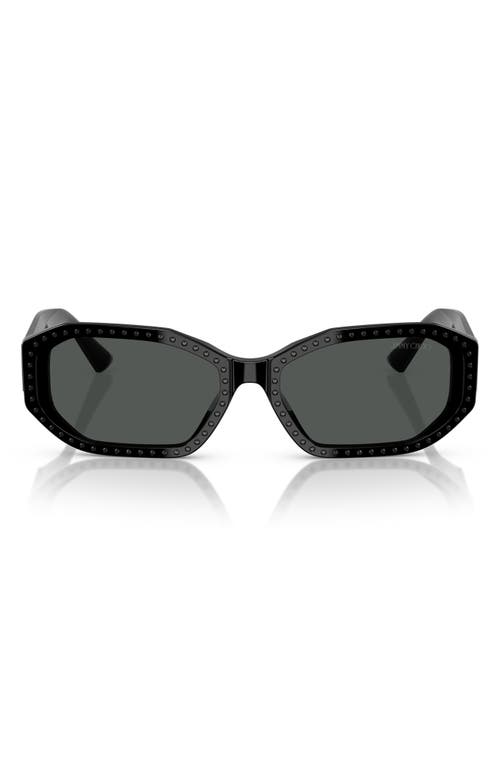 Jimmy Choo 56mm Oval Sunglasses In Black