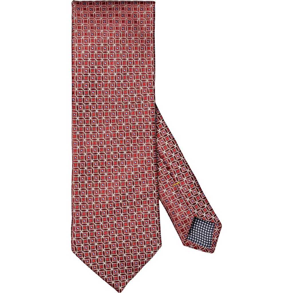 Eton Medallion Silk Tie In Medium Red