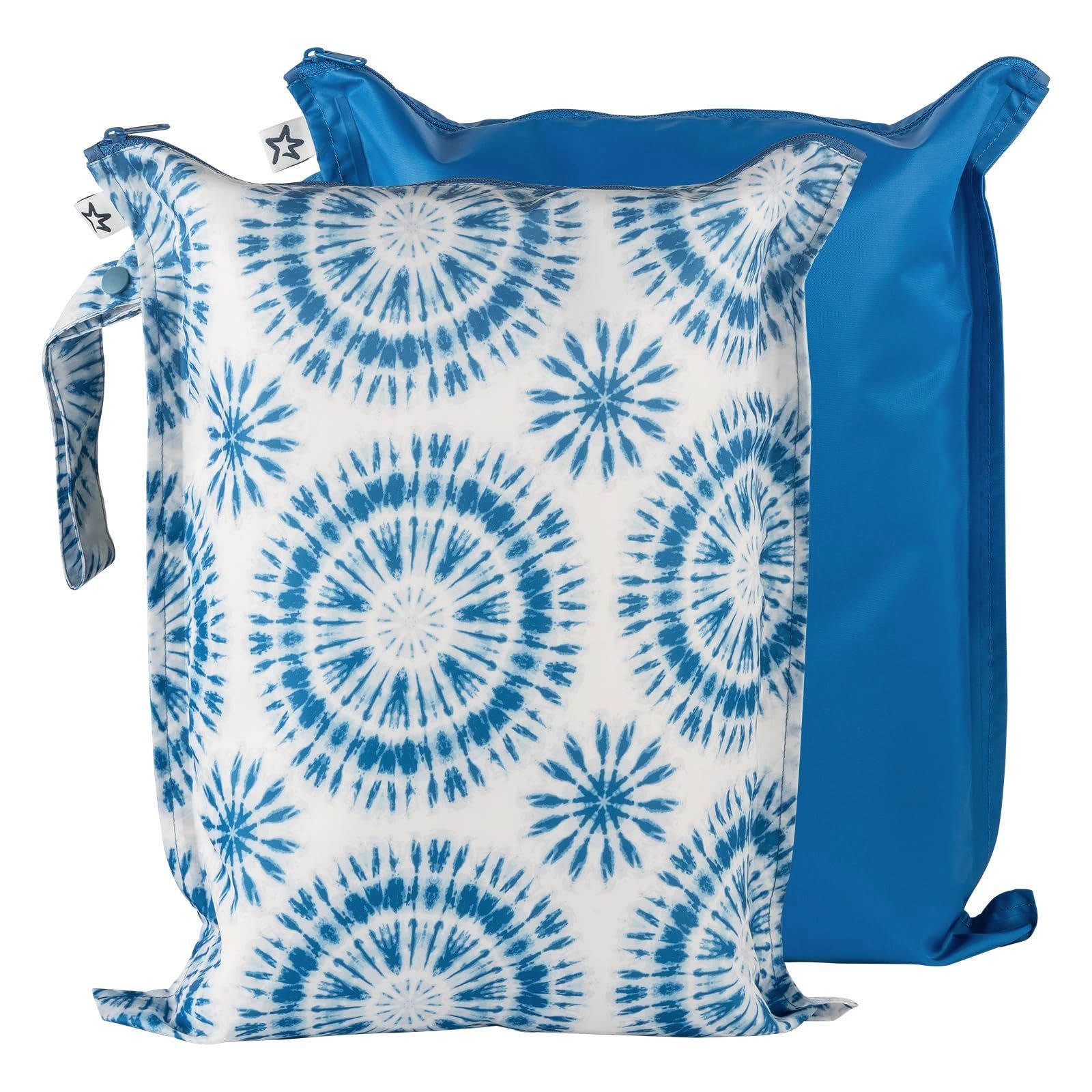 Tiny Twinkle Mess-Proof Waterproof Washable Baby/Toddler Wet Bags, Main, color, Blue Tie Dye