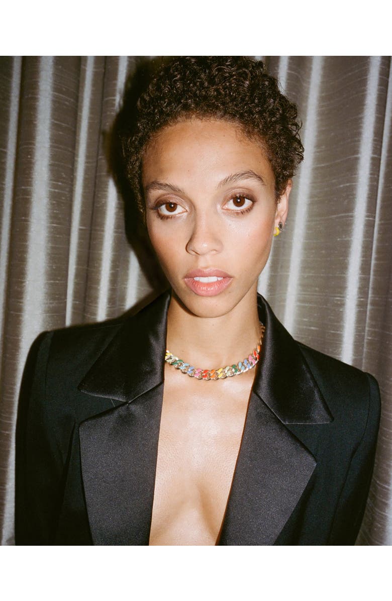 FRY POWERS Rainbow Chunky Chain Collar Necklace, Alternate, color, Rainbow