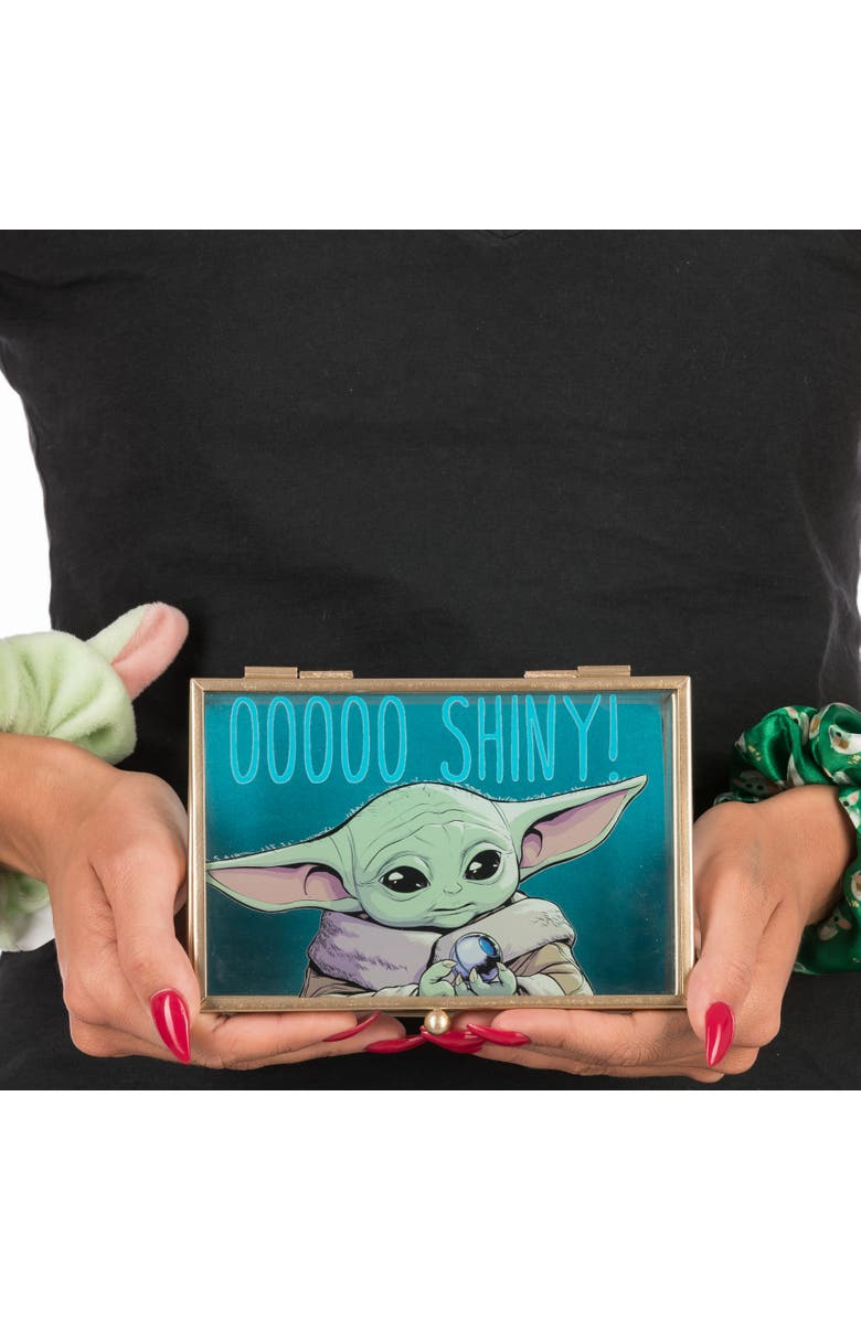 Star Wars The Mandalorian Grogu OOOOO SHINY! Gold Trim Glass Jewelry Box, Alternate, color, Multi