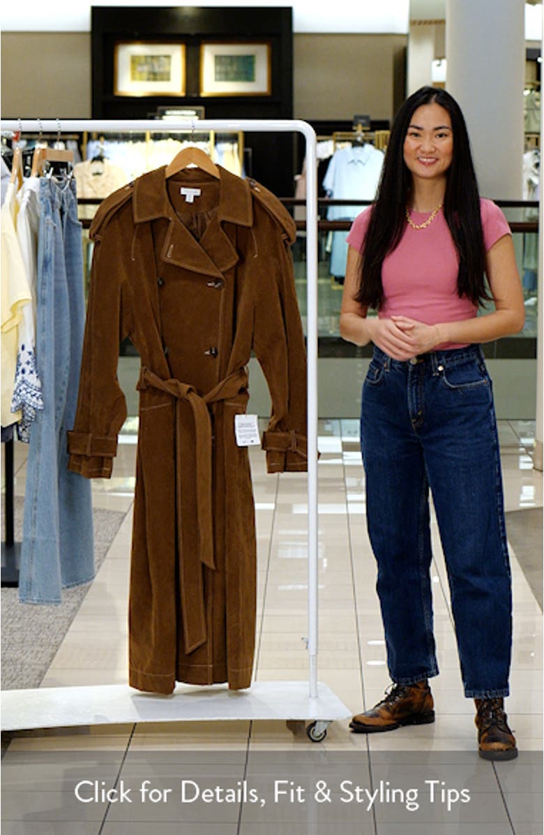 Oversize Faux Suede Trench Coat, sales video thumbnail
