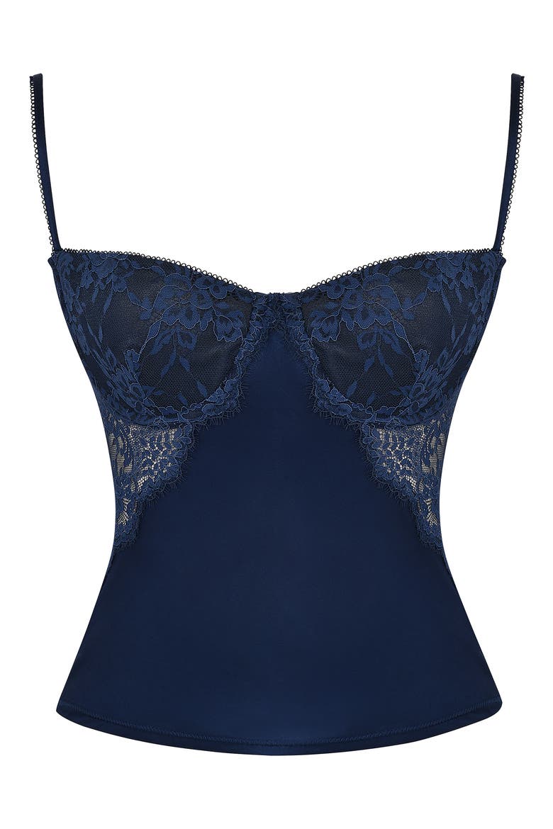 Cecilie Lace Corset Camisole, Alternate, color, NAVY