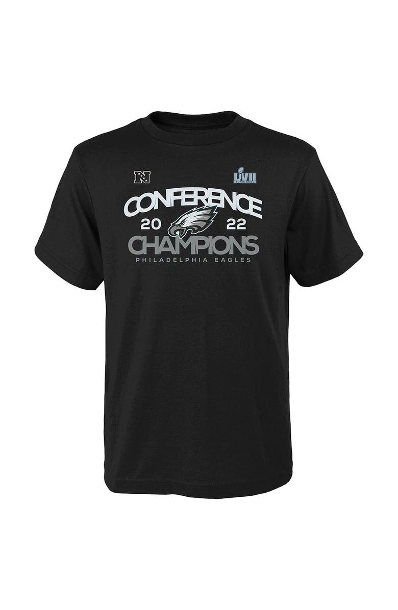 Outerstuff Youth Black Philadelphia Eagles 2022 NFC Champions Shadow T-Shirt, Alternate, color, 