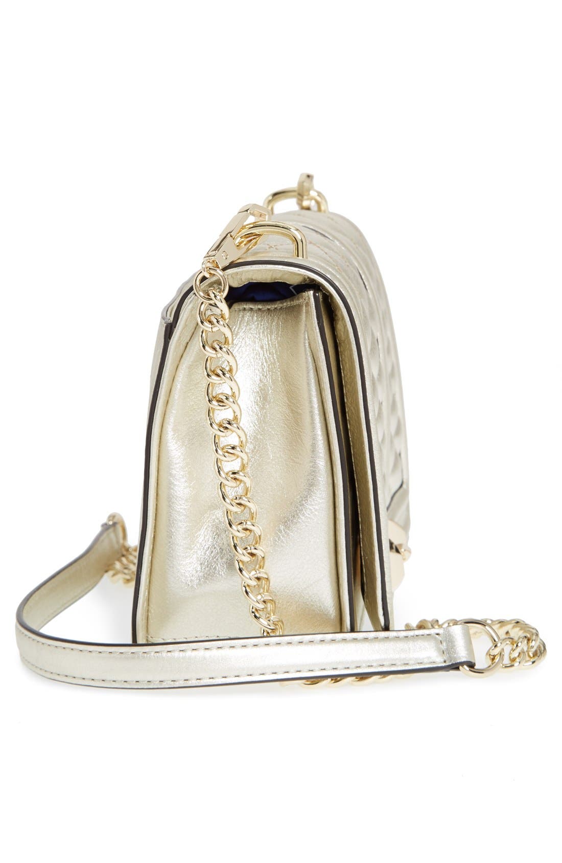 Love Leather Crossbody Bag, Alternate, color, PEWTER/ LIGHT GOLD