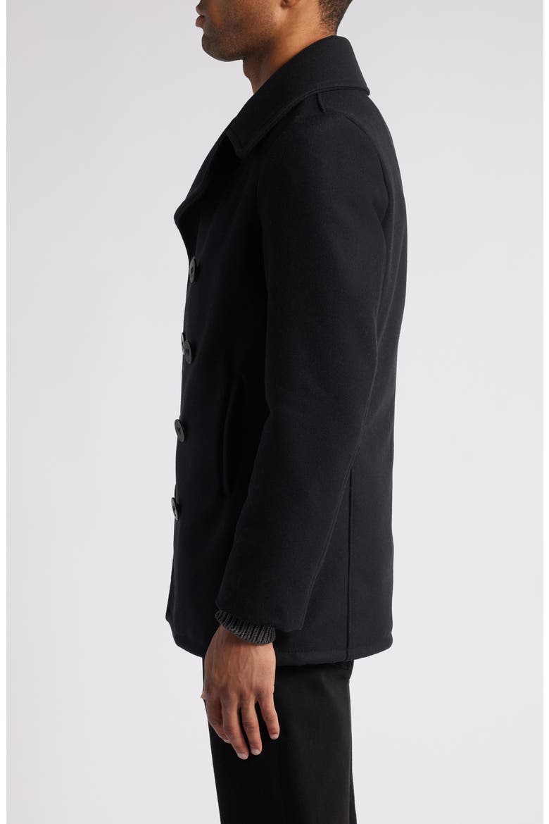 Wool Blend Peacoat, Alternate, color, NAVY