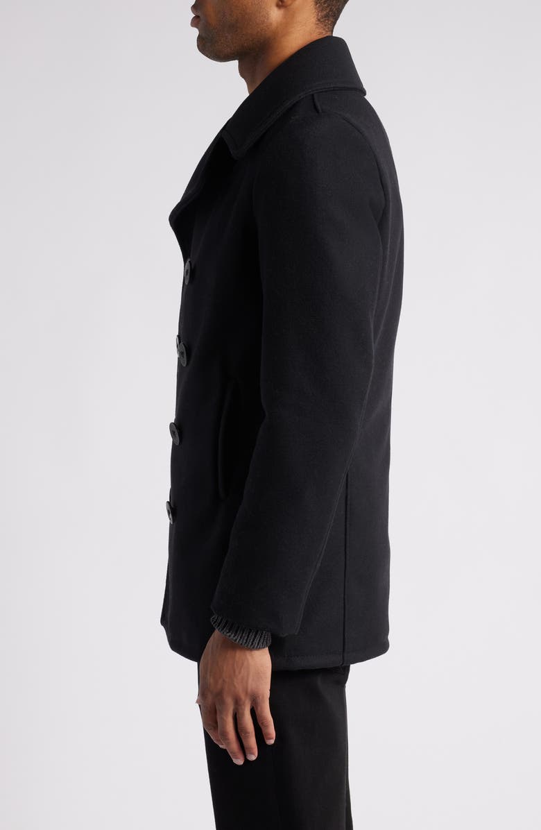 Schott NYC Wool Blend Peacoat, Alternate, color, Navy
