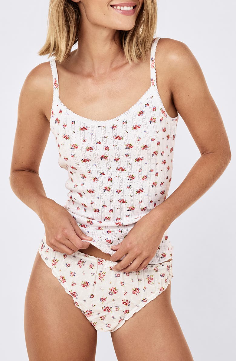 Papinelle Imogen Pointelle Camisole, Alternate, color, Posy Floral