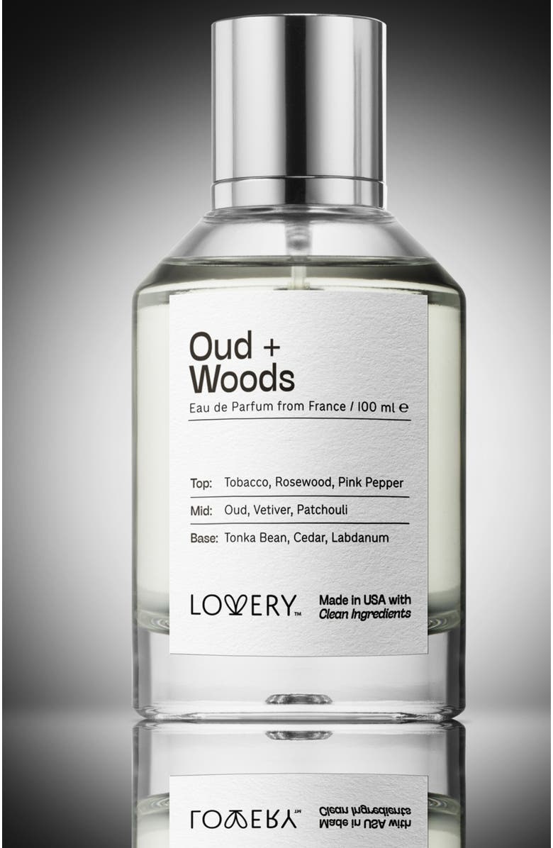Lovery Oud Woods Eau de Parfum, Made in USA 3.4 oz, Alternate, color, Silver, White, Cream, Black