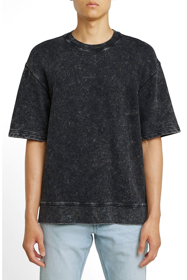 Acid Wash Loose Fit Organic Cotton T-Shirt, Main, color, ACID DARK BLACK