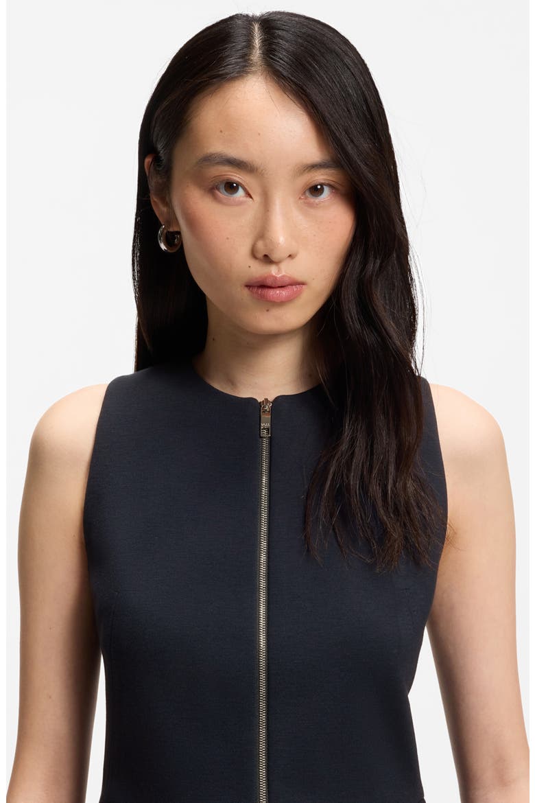 Julorna Zip Front Peplum Top, Alternate, color, SKY CAPTAIN