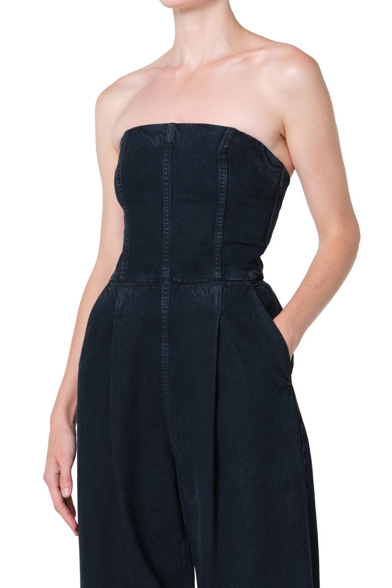 Agyness Strapless Wide Leg Denim Jumpsuit, Alternate, color, ILLUSION D BLU