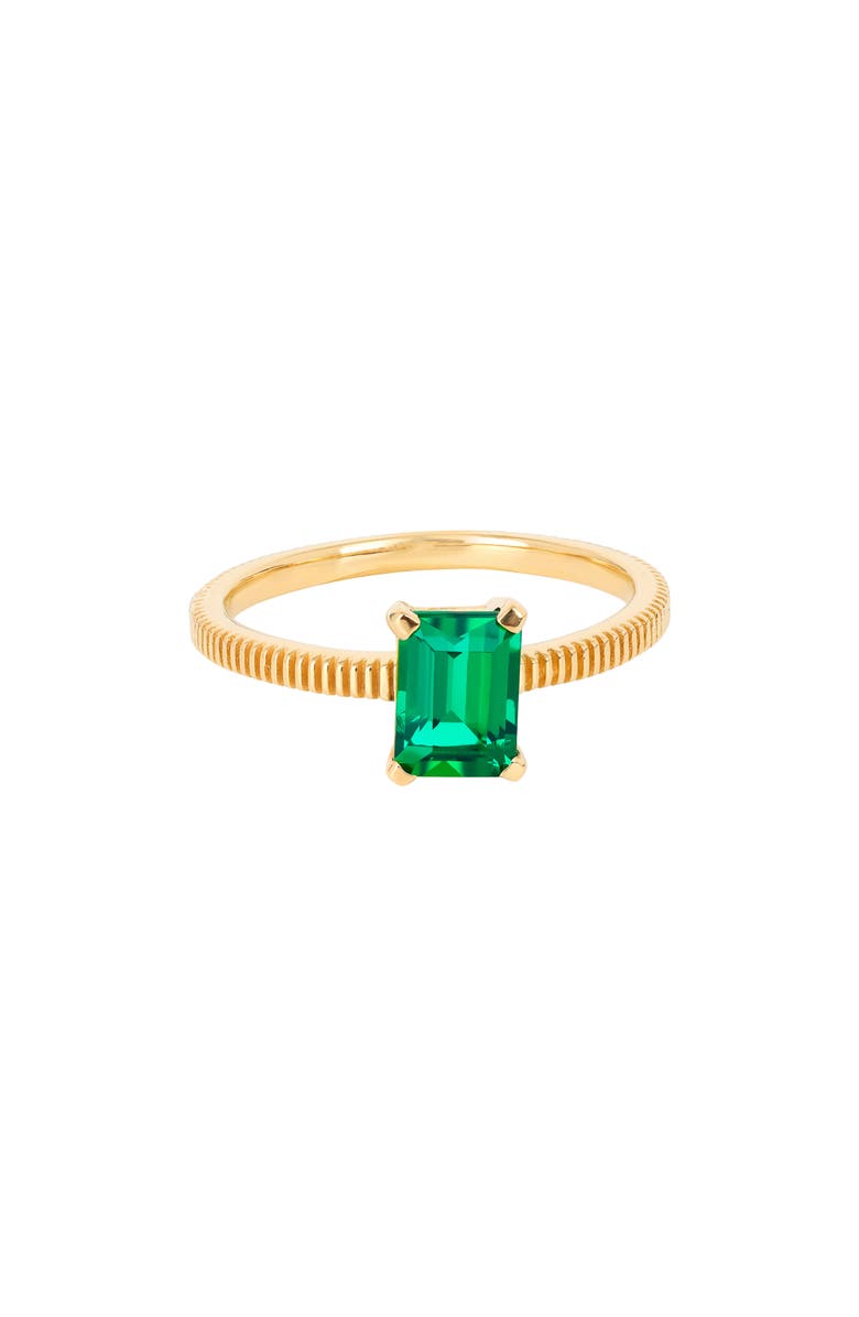 YS GEMS Lab-Grown Zambian Emerald Ring, Main, color, Green