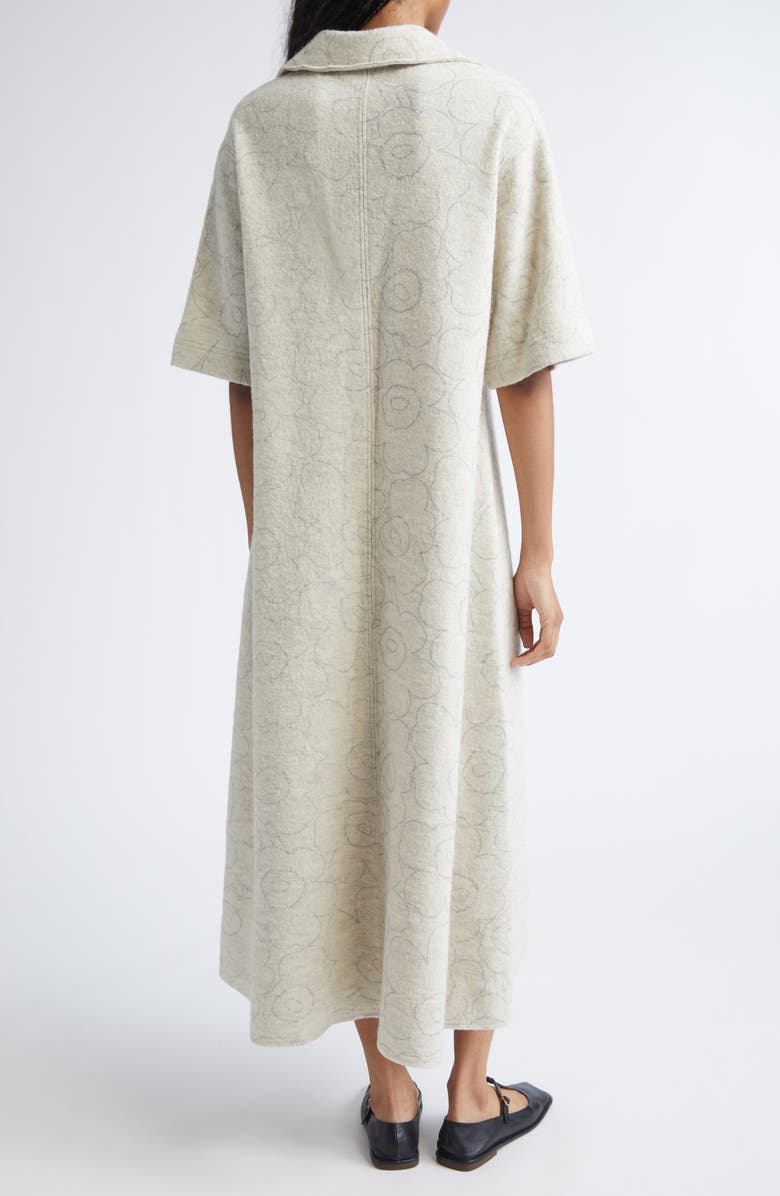 Marimekko Nietos Piirto Unikko Floral Wool Dress, Alternate, color, Off White/ Grey