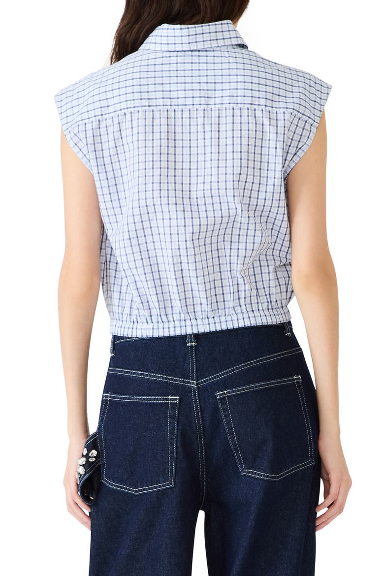 Scout Plaid Button-Up Shirt with Removable Tie, Alternate, color, NAVY PLAID