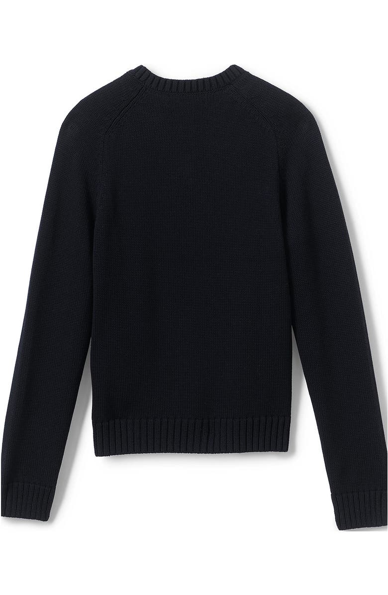 Lands' End School Uniform Kids Cotton Modal V-neck Sweater, Alternate, color, Black