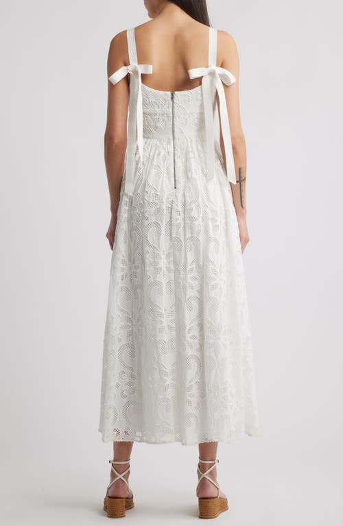 Saylor Maryl Open Stitch Sleeveless Maxi Dress In White