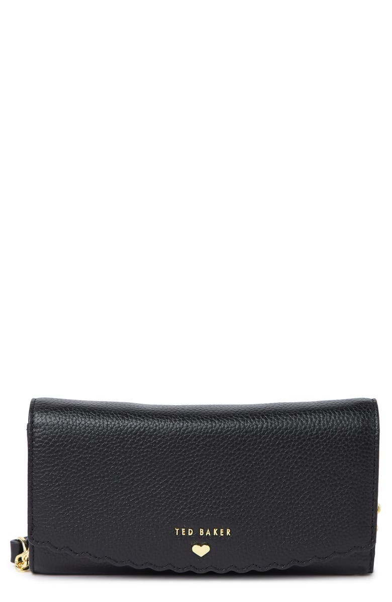 Ted Baker London Ted Baker Safinna Scalloped Leather Purse, Main, color, 