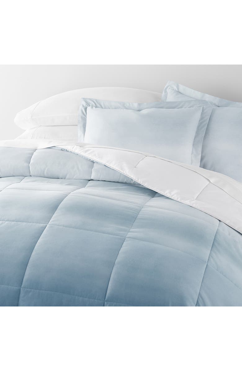HOMESPUN Ocean Waves Reversible 3-Piece Comforter Set, Alternate, color, Light Blue