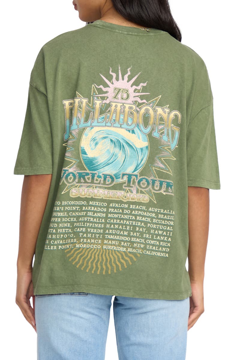 Billabong Take a Tour Oversize Graphic T-Shirt, Alternate, color, Luv Army