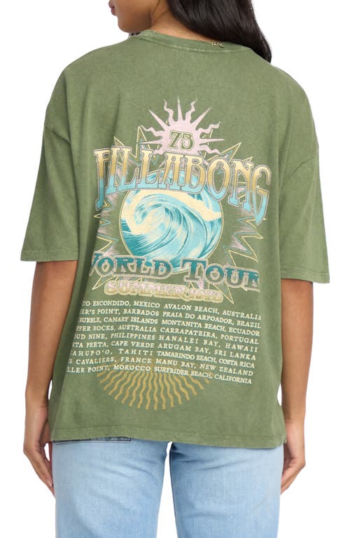 Billabong Take A Tour Oversize Graphic T-shirt In Green