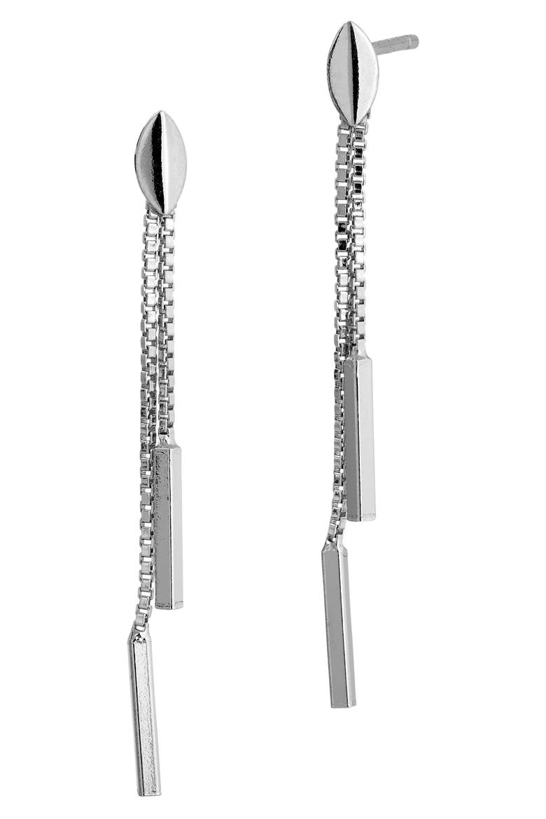 Sterling Silver Post Dangle Drop Earrings, Main, color, WHITE