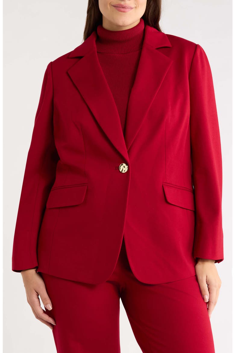 One-Button Blazer, Alternate, color, TITIAN RED