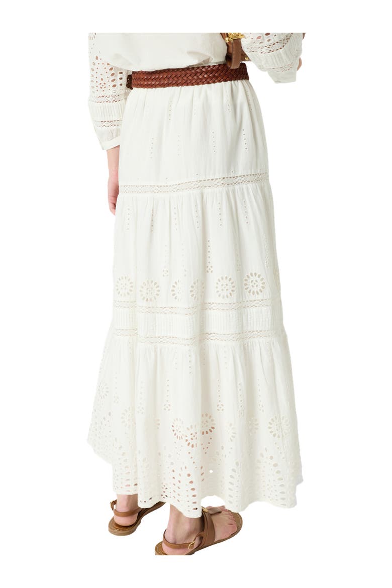Jaly Embroidered Tiered Maxi Skirt, Alternate, color, Ecru
