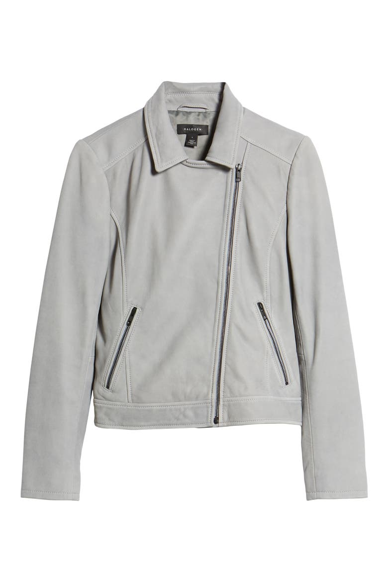 Leather Moto Jacket, Alternate, color, STONE