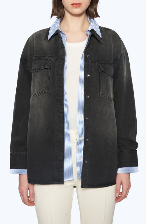 Bayeas Oversize Denim Shirt Jacket In Black