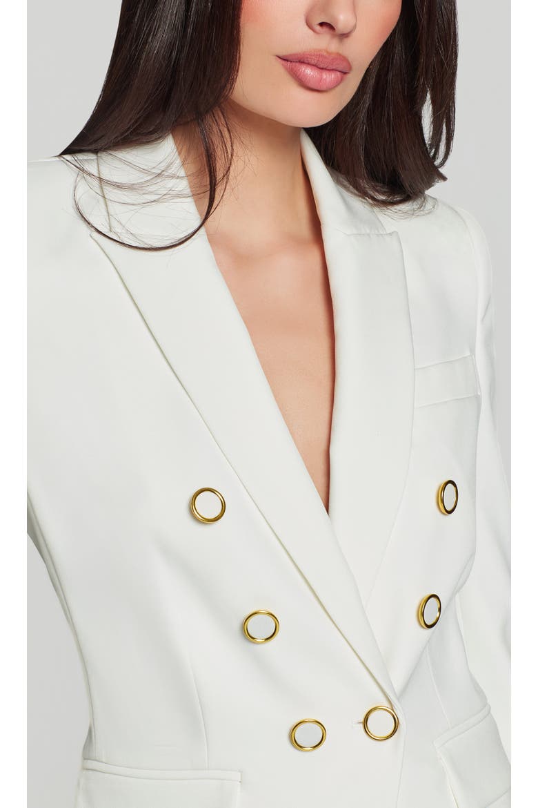 Emilio Crepe Blazer, Alternate, color, white