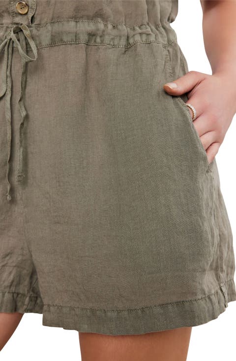 Linen Short Sleeve Romper