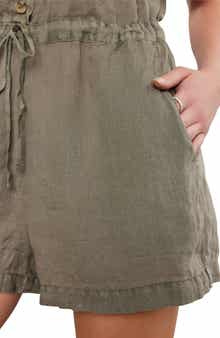 Linen Short Sleeve Romper