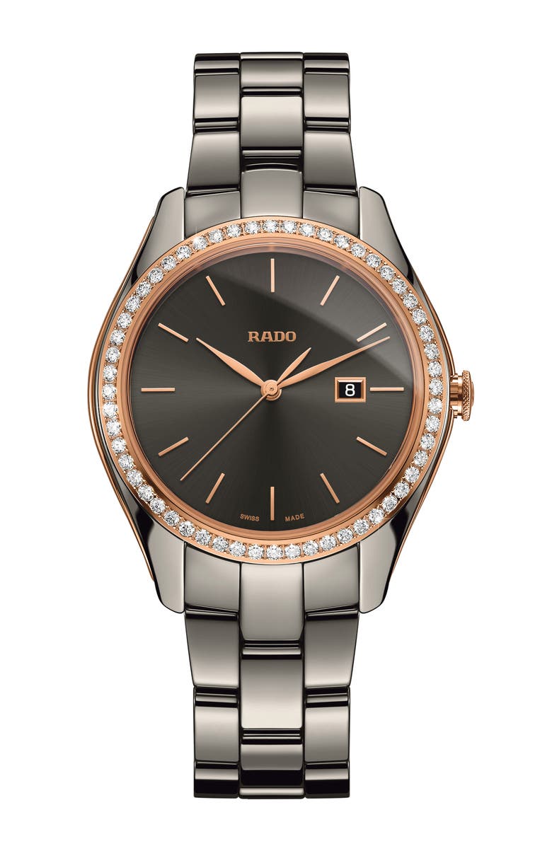 RADO HyperChrome Automatic Diamond Ceramic Bracelet Watch, 36mm, Main, color,