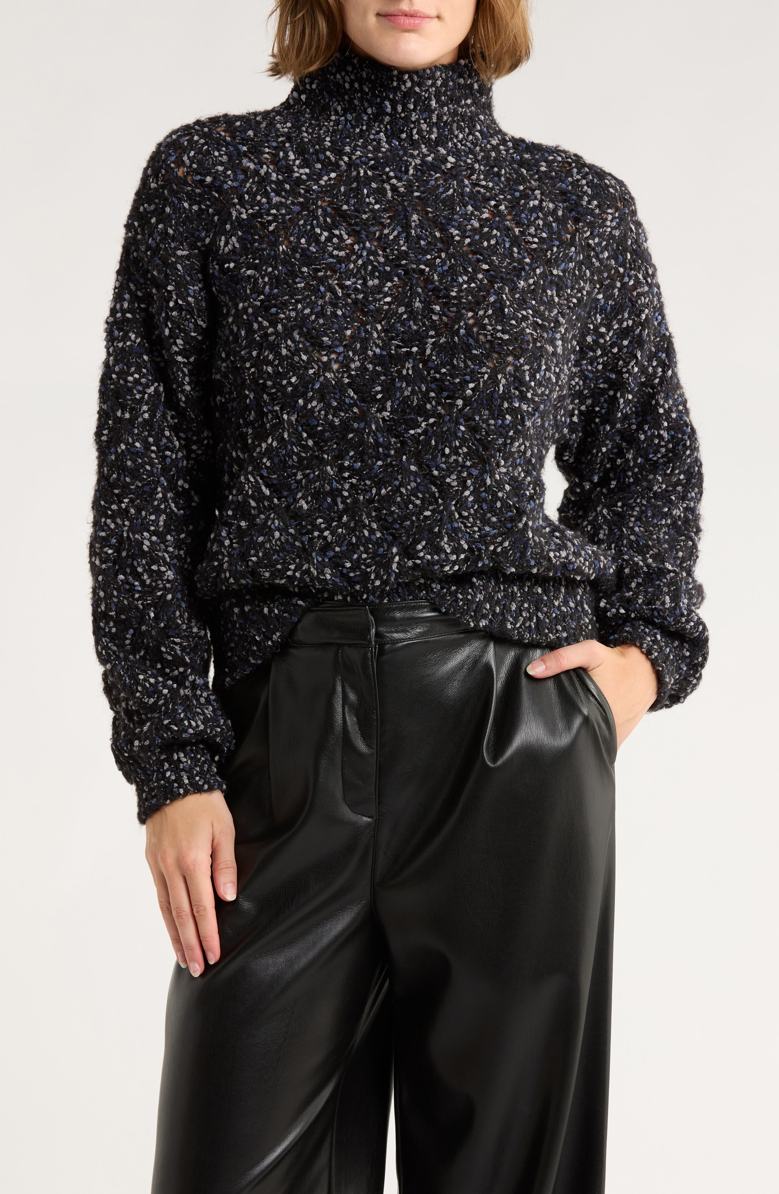 Melrose and Market Fiesta Mock Neck Sweater