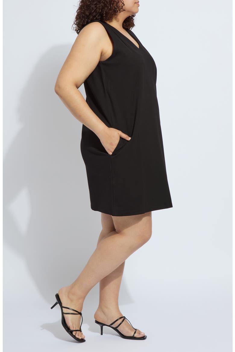 'Lyssentials Perfect A-Line Ponte Dress, Alternate, color, BLACK